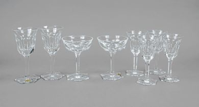 Mixed lot of eight glasses, 20th century, Moser, Karlovy Vary, from the Adele Melikoff series,