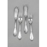 Fish cutlery for six persons, German, 20th century, maker's mark M. H. Wilkens & Söhne, Bremen-