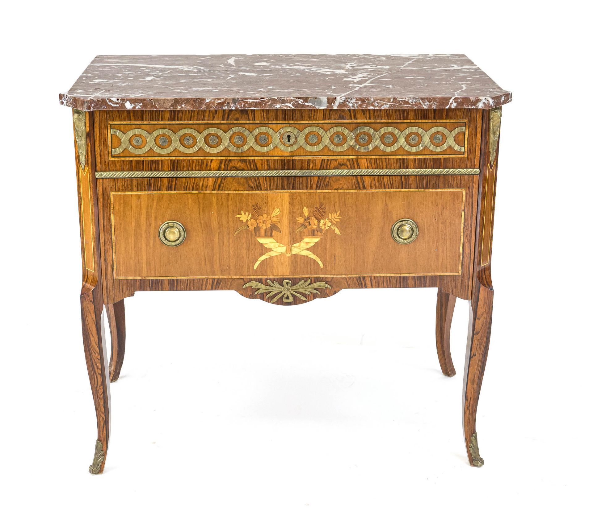 Magnificent Louis XVI-style chest of drawers, 20th century, walnut and other precious woods veneered - Image 2 of 2