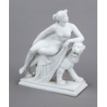 Ariadne on the Panther, Thuringia, 20th century, panther standing on a rectangular plinth,