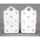 Pair of breakfast boards, Meissen, late 20th century, 1st choice, polychrome floral painting with