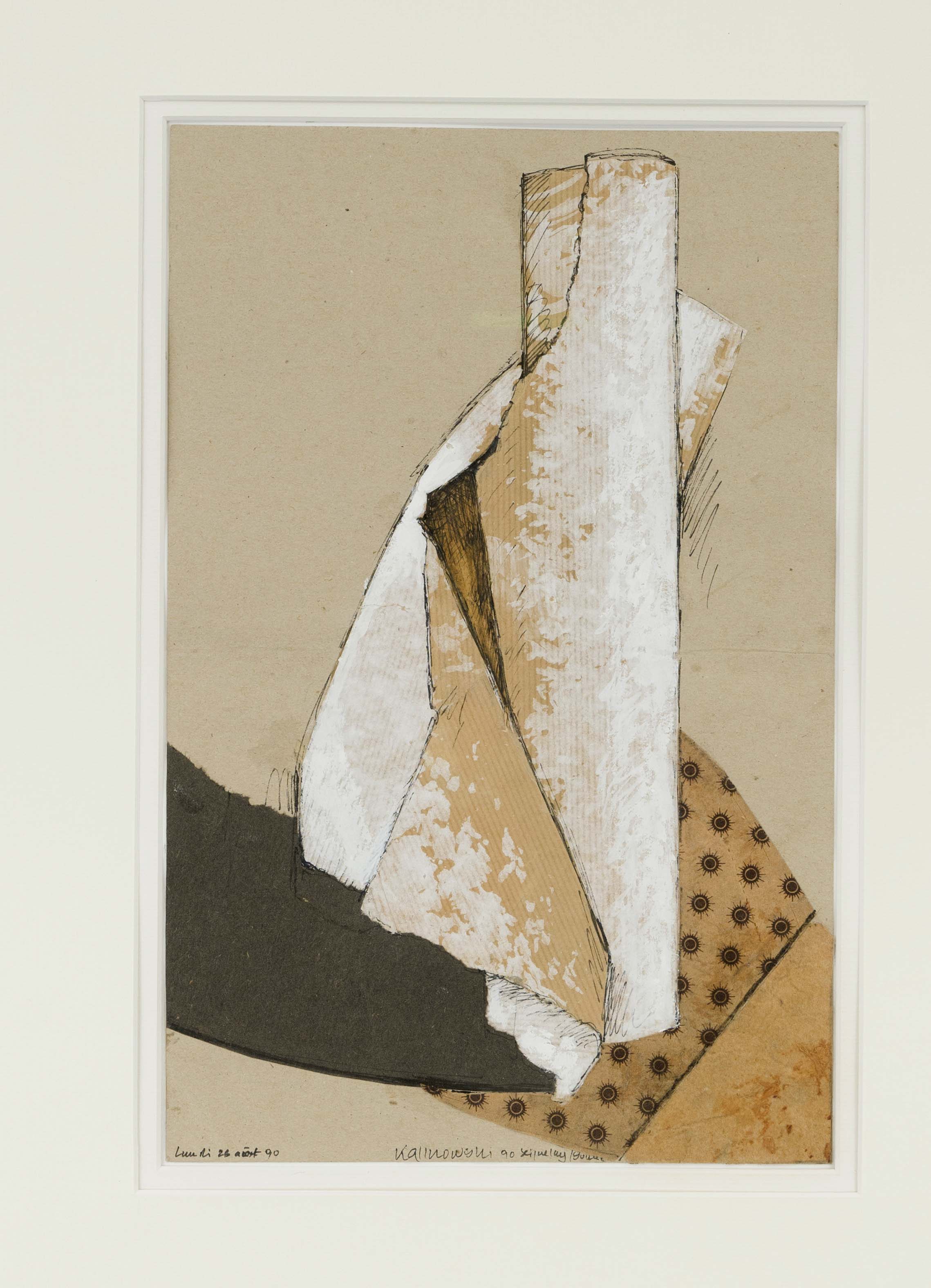 Hans Egon Kalinowski (1924-2013), original work Untitled, mixed media with collage on paper,