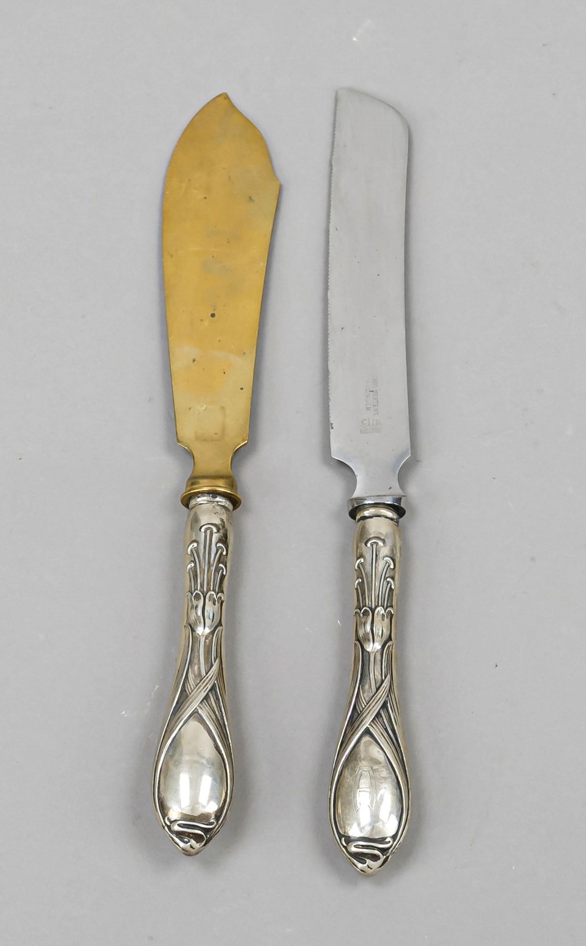 Zwei Jugendstil- Vorlegemesser,