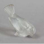 Sparrow, France, 2nd half 20th century, Lalique, on rectangular plinth, clear frosted glass, signed,