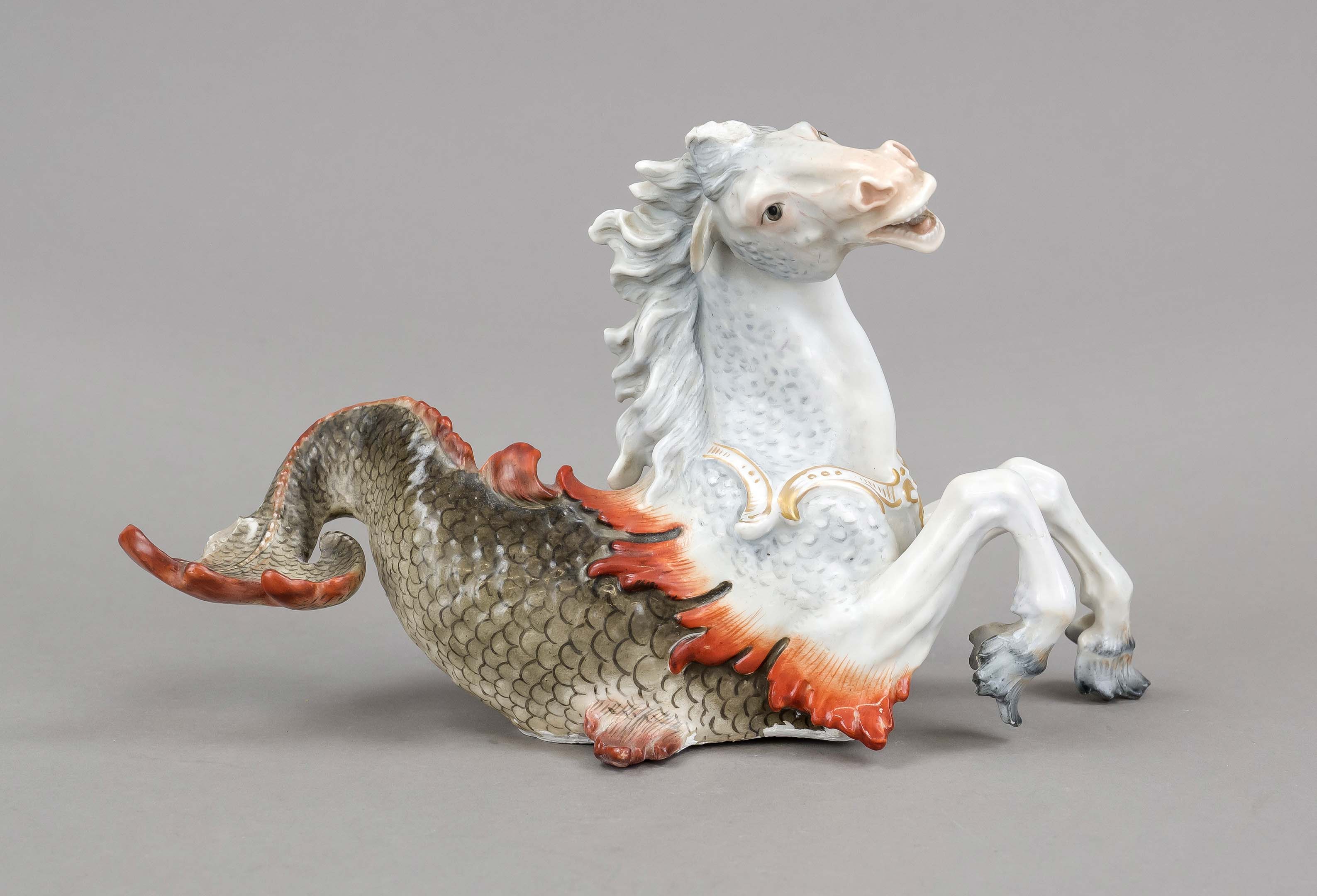 Hippocamp, Meissen, unmarked, probably from a group of figures with Neptune and chariot, designed by