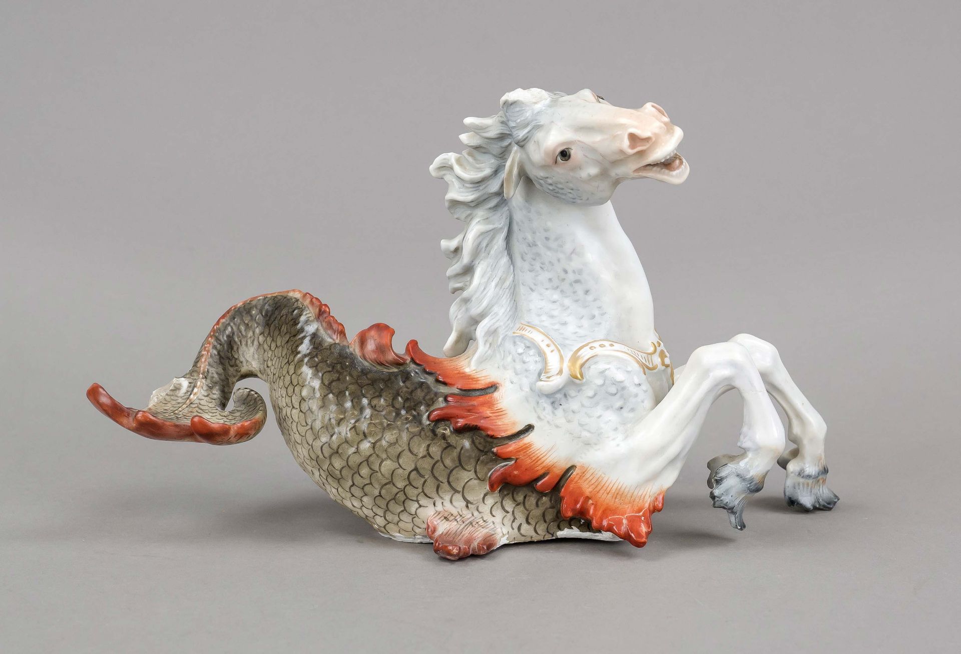 Hippocamp, Meissen, unmarked, probably from a group of figures with Neptune and chariot, designed by