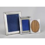 Three rectangular photo stand frames, 20th century, sterling silver 925/000, various sizes,