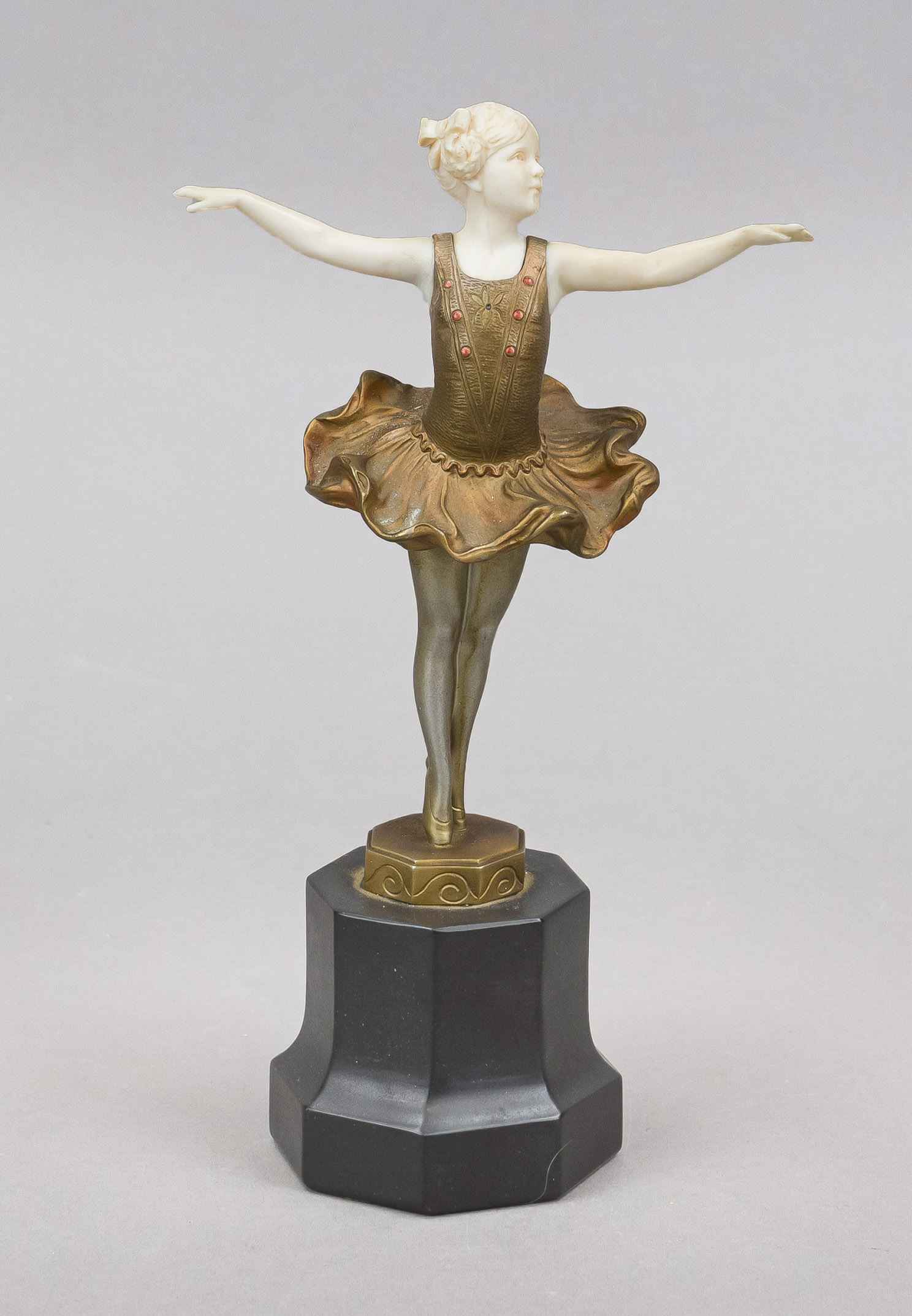 Ferdinand Preiss (1882-1943), Art-déco Chryselephantine figure c. 1920, young ballerina,