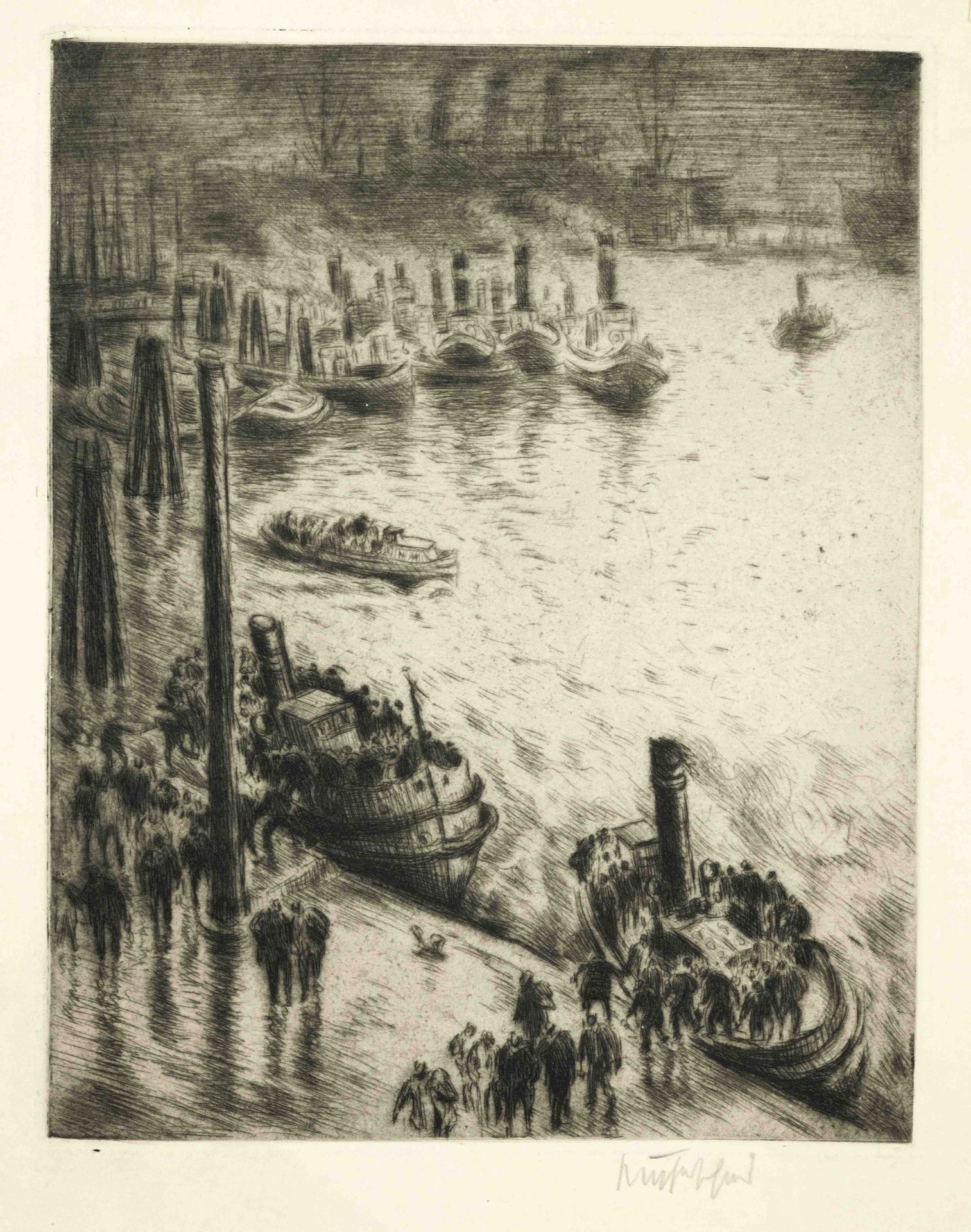 Mixed lot of 10 etchings by various artists, 1st half of the 20th century, with motifs from - Image 2 of 4