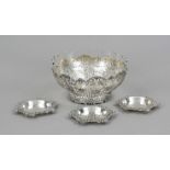 A round openwork bowl, German, maker's mark J. D. Schleissner & Söhne, Hanau, silver 835/000, on a