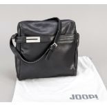 Joop, Vintage Crossbody Bag, fine black smooth leather, silver-colored hardware, long adjustable