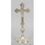 Standing crucifix, German, c. 1900, marked J. Schlossarek, Breslau, silver tested stand, cross