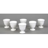 6 egg cups, KPM Berlin, marks 1962-1992, 2nd choice, Kurland shape, designed for the last Duke of