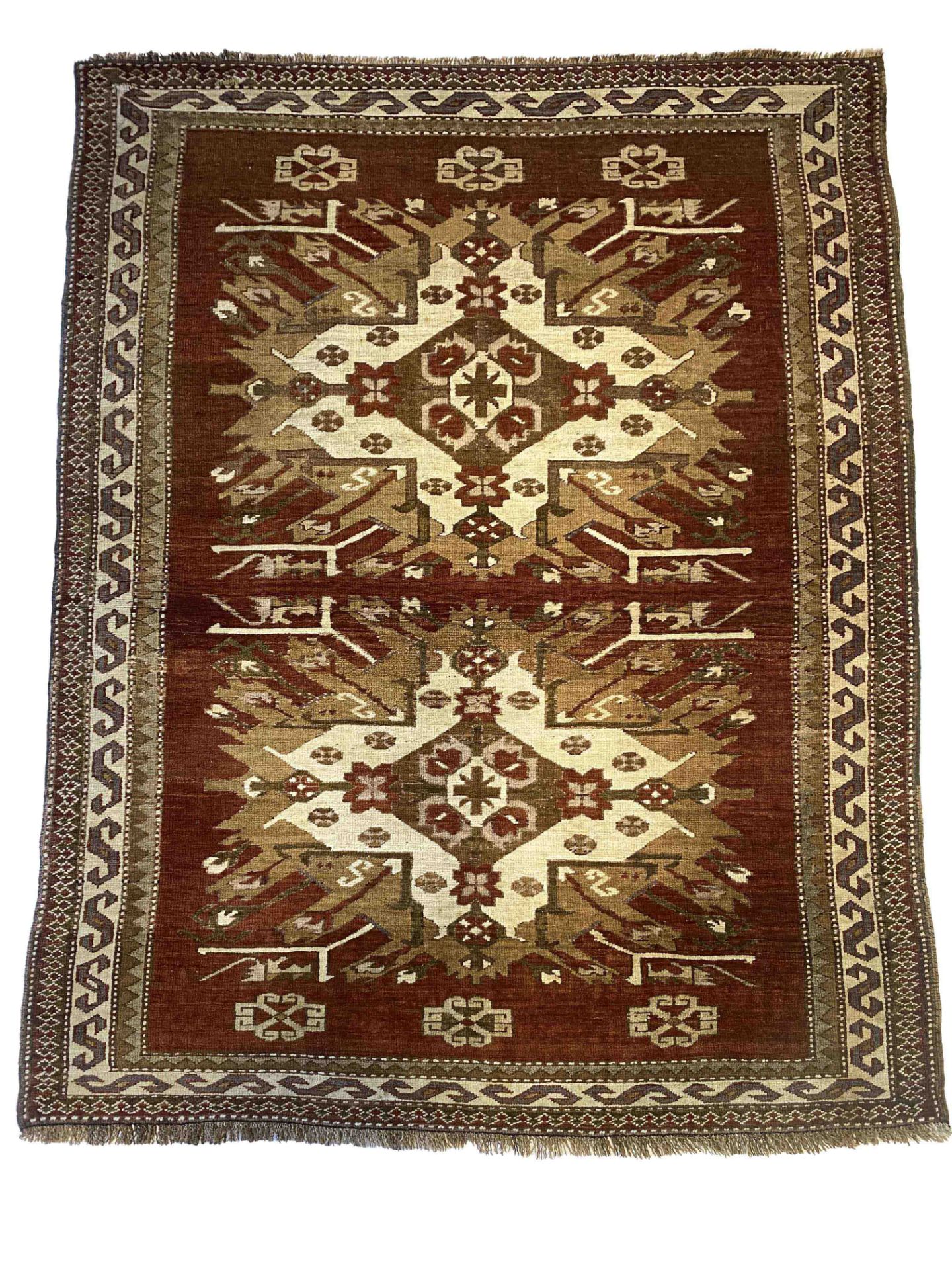 Carpet Kars Kazak, minor wear, restored, 215 x 155 cm - The carpet can only be viewed and