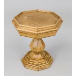 Octagonal palm pedestal, 20th century, light wood, rubbed & chipped, h. 50/D. 46 cm