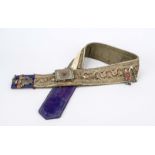Belt for Jambiya, Yemen, mid-20th century Belt elaborately embroidered and with attached richly