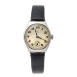 Omega men's watch 925/000 sterling silver, probably circa 1900, polished case, domed plexiglass,