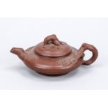 Small Yixing teapot, China, 20th century Handle, knob and spout as gnarled plum branches with