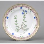 Small plate, Royal Copenhagen, late 20th century, 2nd choice, from the Flora Danica service,