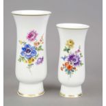 Two Art Deco vases, Meissen, after 1950, small vase, 2nd choice, model no. L259, h. 20.5 cm, large