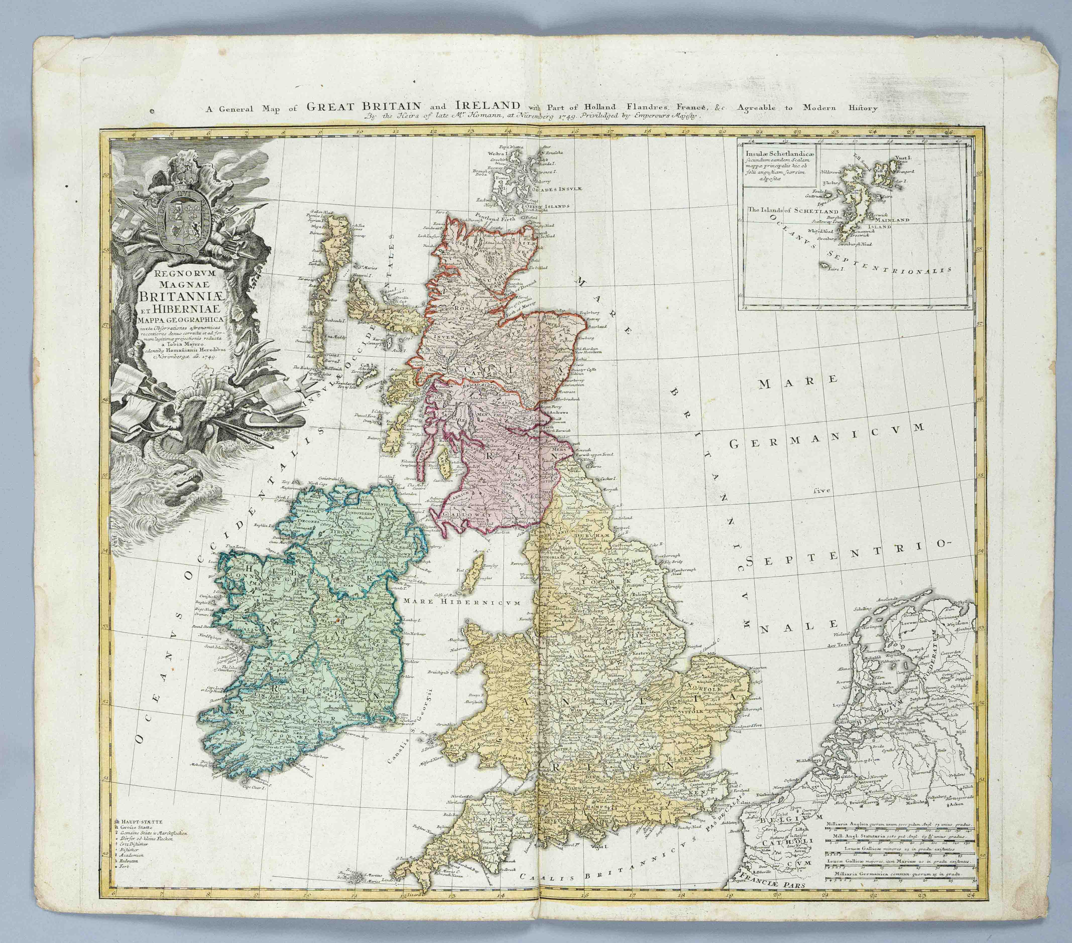 Historical map of Great Britain, ''Regnorum Magnae Britanniae et Hiberniae Mappa Geographica.'',