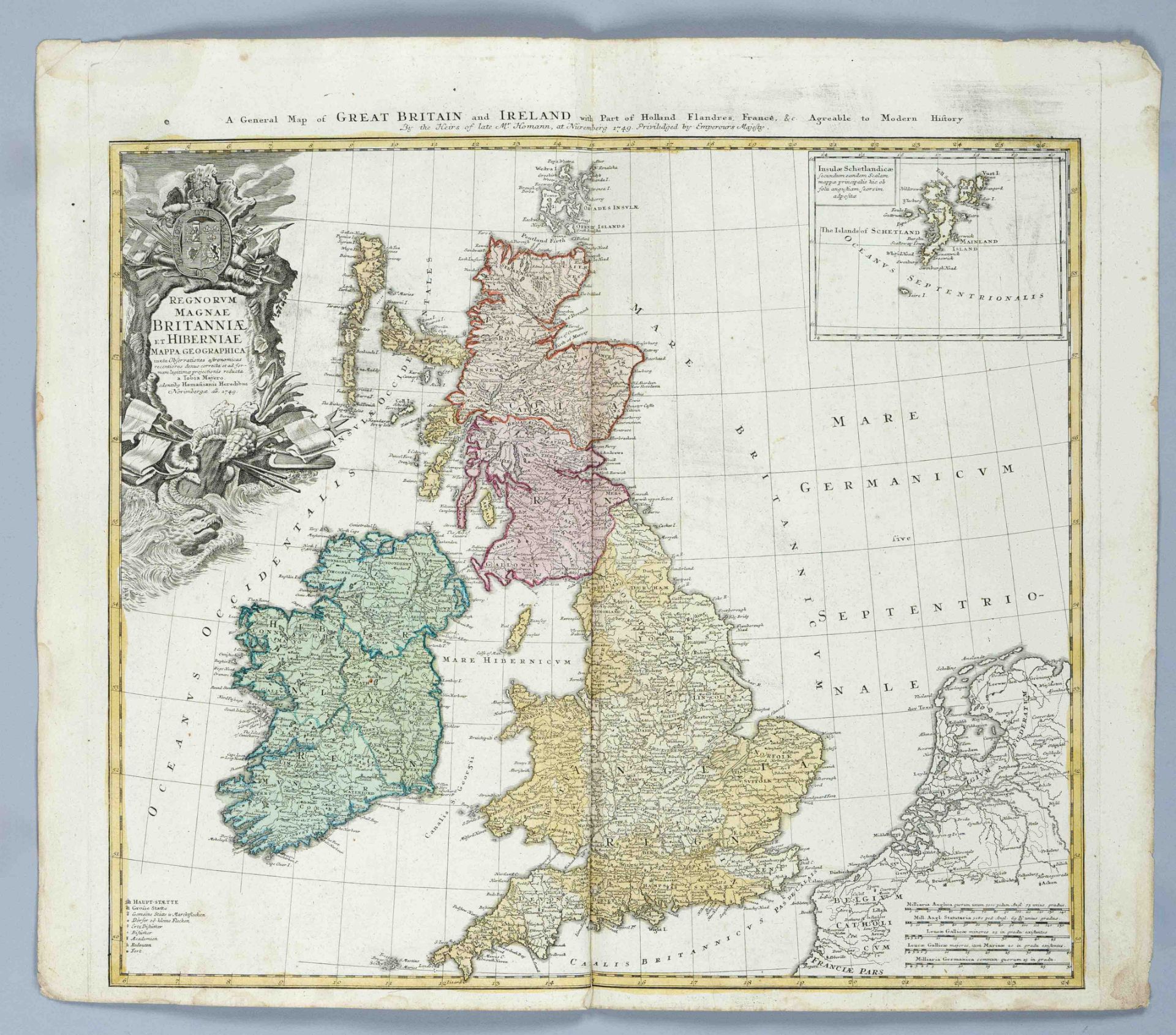 Historical map of Great Britain, ''Regnorum Magnae Britanniae et Hiberniae Mappa Geographica.'',