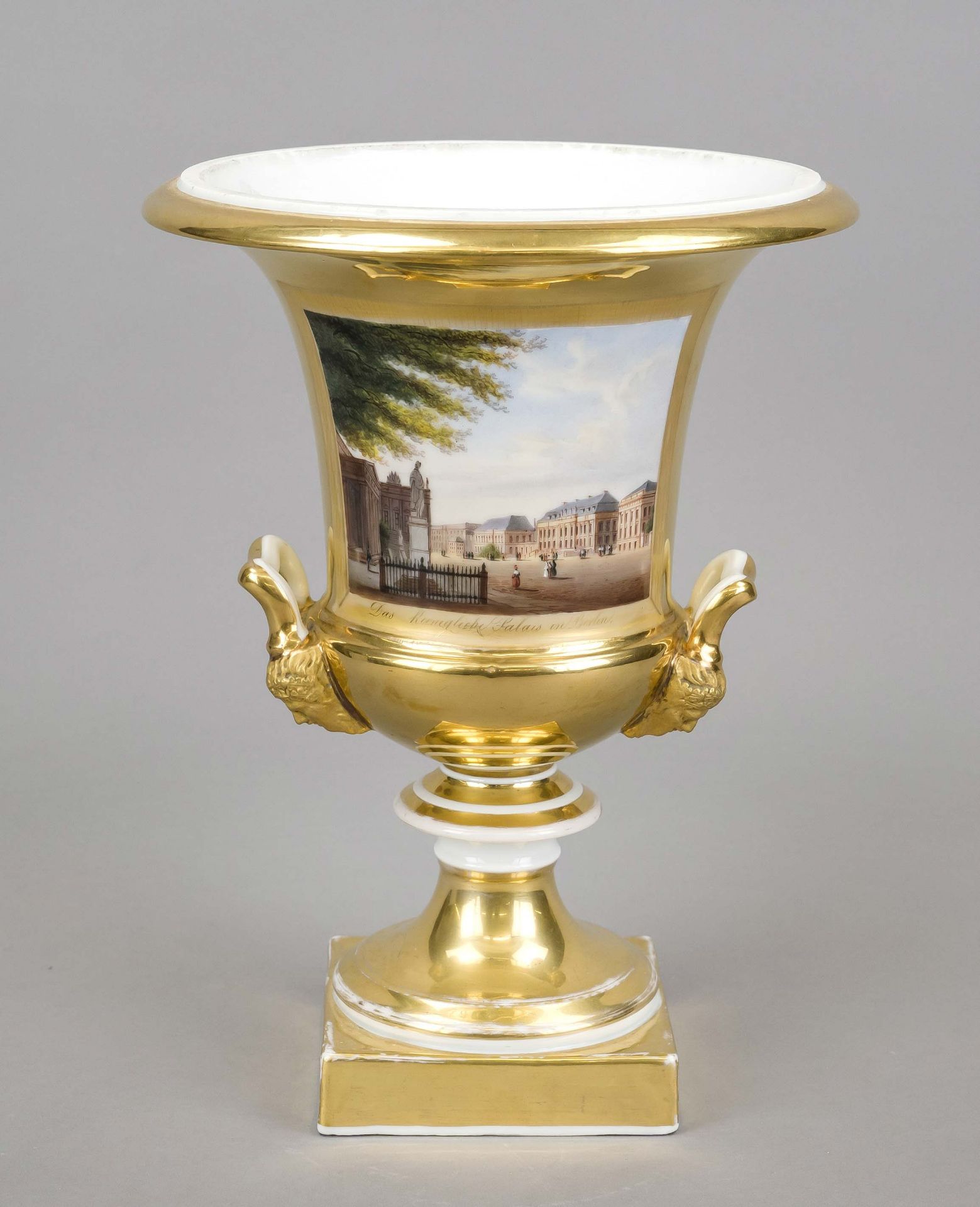 Crater vase ''The Royal Palace in Berlin'', 1st half 19th century, w. Thuringia, crater body with