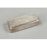 Rectangular tabatiere, France, c. 1900, MZ unmarked, hallmarked silver, smooth shape, flat hinged