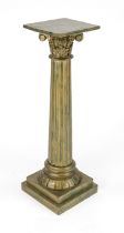 Floral column in Wilhelminian style, 20th century, wood painted greenish-gold, 98 x 26 x 26 cm