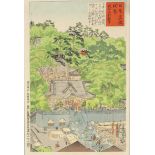 Woodblock print, Japan 19th/20th century, Kiyochika Kobayashi ''Shinsho Temple'', published by