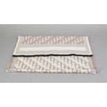 Christian Dior, extremely soft wide reversible scarf in taupe and beige with woven logo in repeat,