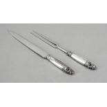 Two-piece carving set, Denmark, mark after 1945, master's mark Georg Jensen, Copenhagen, sterling