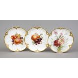 Three fruit plates, KPM Berlin, marks 1870-1945, 1st choice, without painter's marks, 1x with