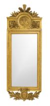 Wall mirror in neoclassical style, 20th century, 126 x 46 cm