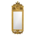 Wall mirror in neoclassical style, 20th century, 126 x 46 cm