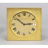 small table clock, desk clock, Jaeger le Coultré, gilded brass, dial with black Roman numerals,