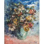 Francisco Camps-Ribera (1895-1992), Spanish painter from Barcelona, Impressionist floral still life,