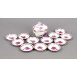 Twelve confectionery bowls and a lidded box, Herend, 2nd half of the 20th century, Apponyi