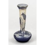 Vase, France, c. 1900, Emile Gallé, Nancy, round base, pressed bulbous body, slender neck with