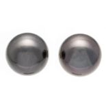 Tahitian pearl stud earrings GG 585/000 with 2 excellent Tahitian pearls 8.5 mm, with very few