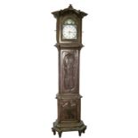 An important grandfather clock from around 1800, clock face marked Schmidt-Oleff (Schleiden-Olef