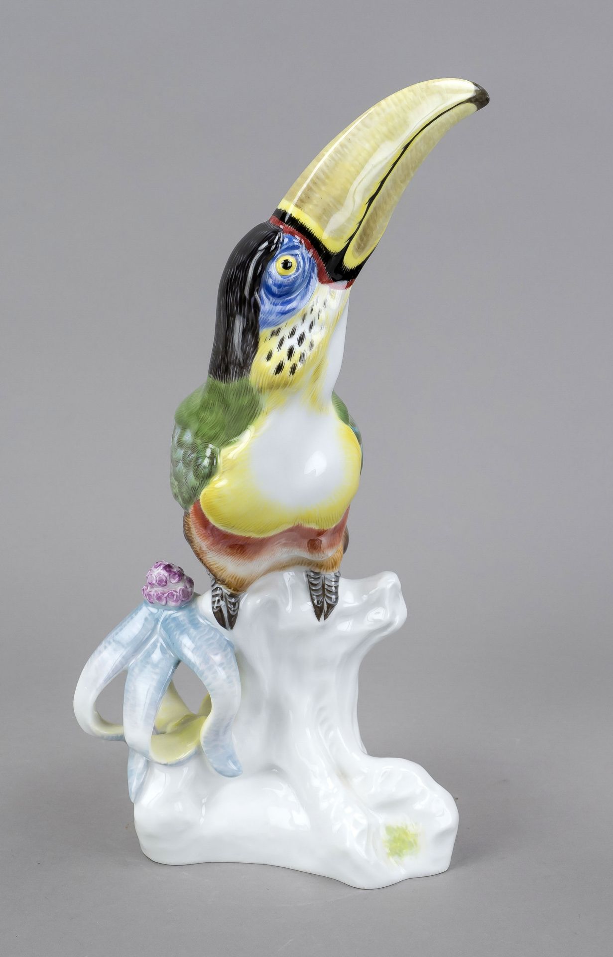 Art Nouveau figure, pepper-eater on trunk, Meissen, after 1973, 1st choice, designed by Paul Walther