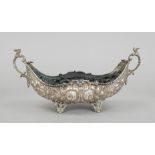 Jardiniere, 20th century, maker's mark A. H., silver 800/000, on 4 feet, boat-shaped body,