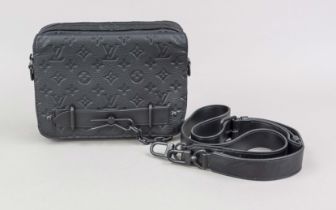 Louis Vuitton, Black Monogram Empreinte Steamer Messenger Bag, black grained Taurillon leather