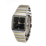 RADO Jubile` men's quartz watch, titanium ceramic, Ref. 152.0366.3 circa 2000, black dial with 4