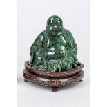 Malachite budai, China, Qing dynasty(1644-1911), 19th/early 20th century, carved moss agate with