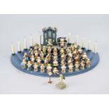 Christmas chapel Erzgebirge, 43 figures complete with large pedestal and organ, 20th century,
