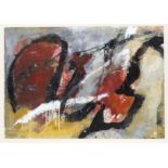 H. Krehe (?), contemporary artist, abstract composition, mixed media on cardboard, indistinctly