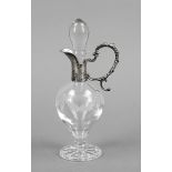 A small carafe with silver mount, German, 1st half 20th century, silver 800/000, neck and handle