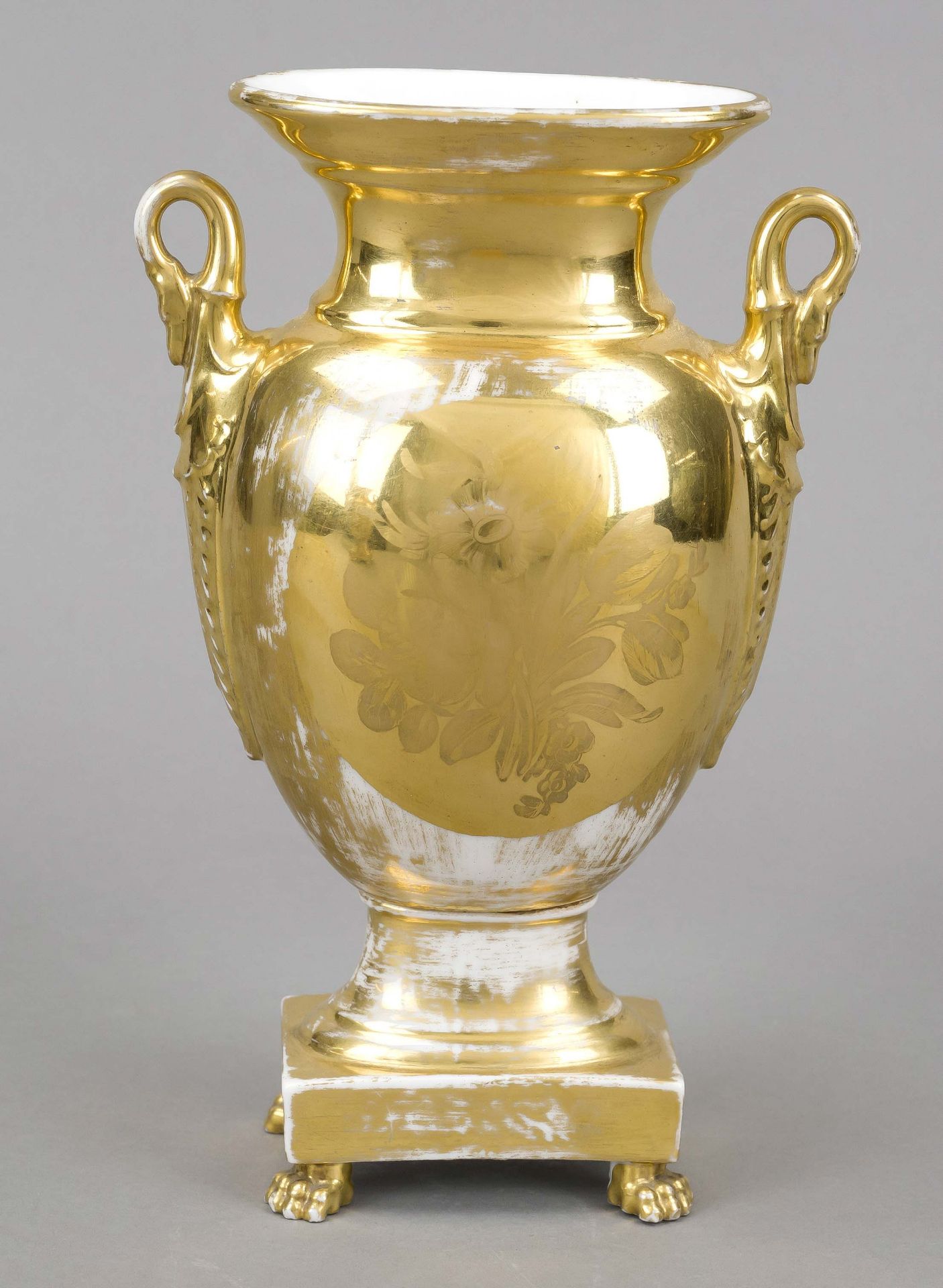 Vase, ''The new palace near Potsdam'', 1st half 19th century, w. France, flattened body with swan - Image 2 of 2